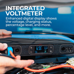 HALO Bolt Ultimate 2 air compressor inflating a tire, ready for roadside emergencies.
