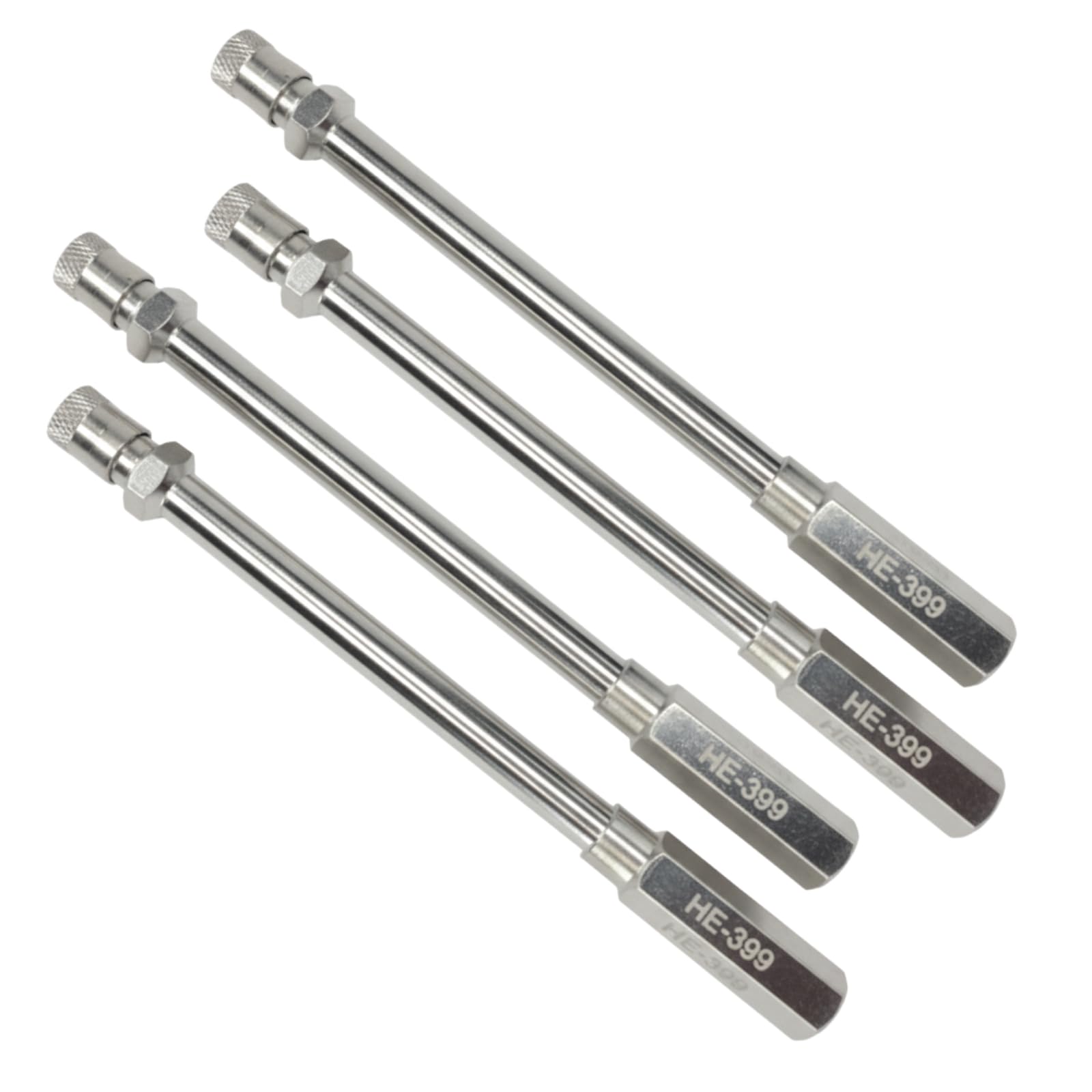 Haltec 4.25-inch valve stem extender provides extended reach for hard-to-access tires.