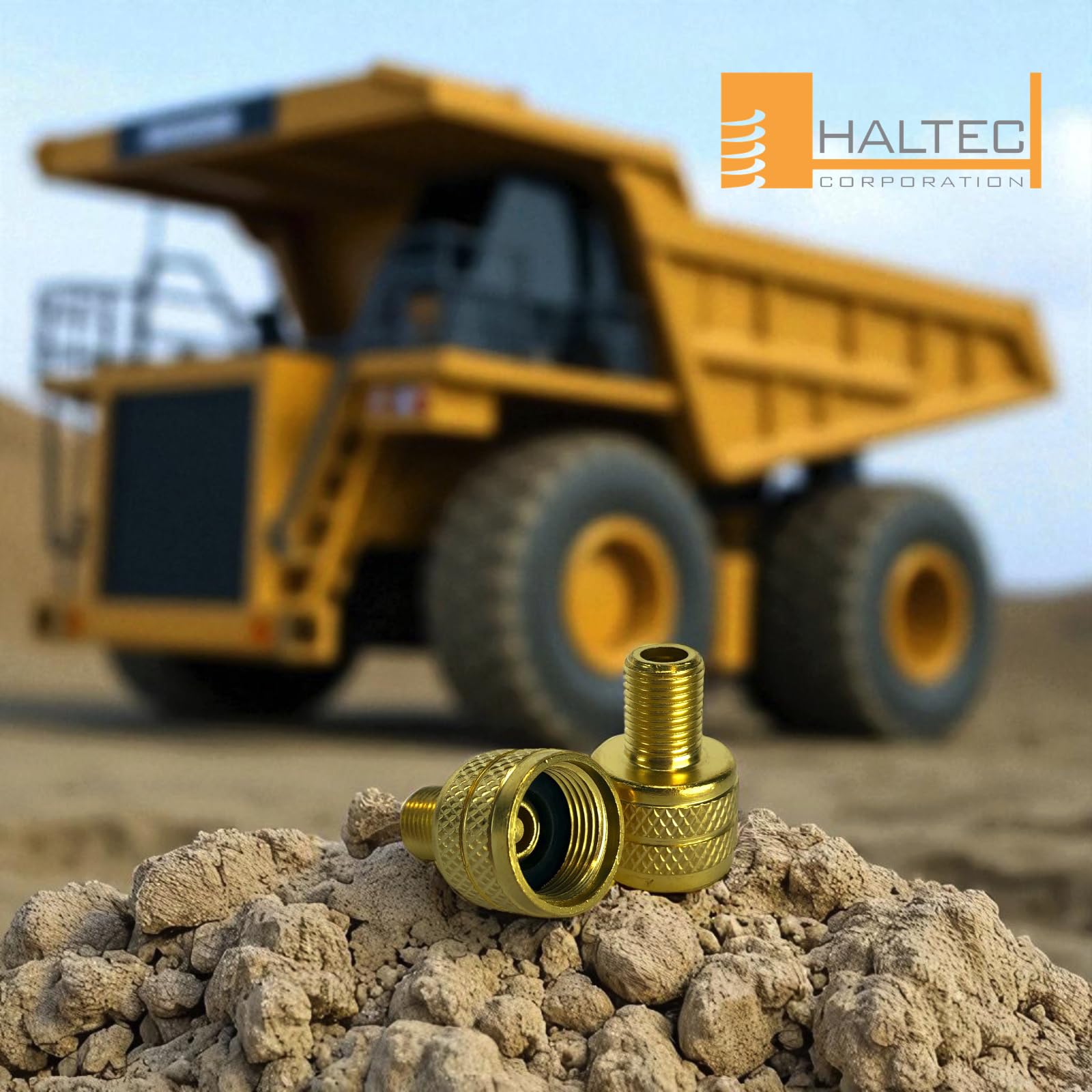 Haltec valve adapter mounted on valve stem demonstrating conversion to standard bore.