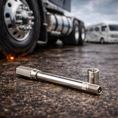 Haltec nickel-plated brass valve extender resists corrosion in all weather.