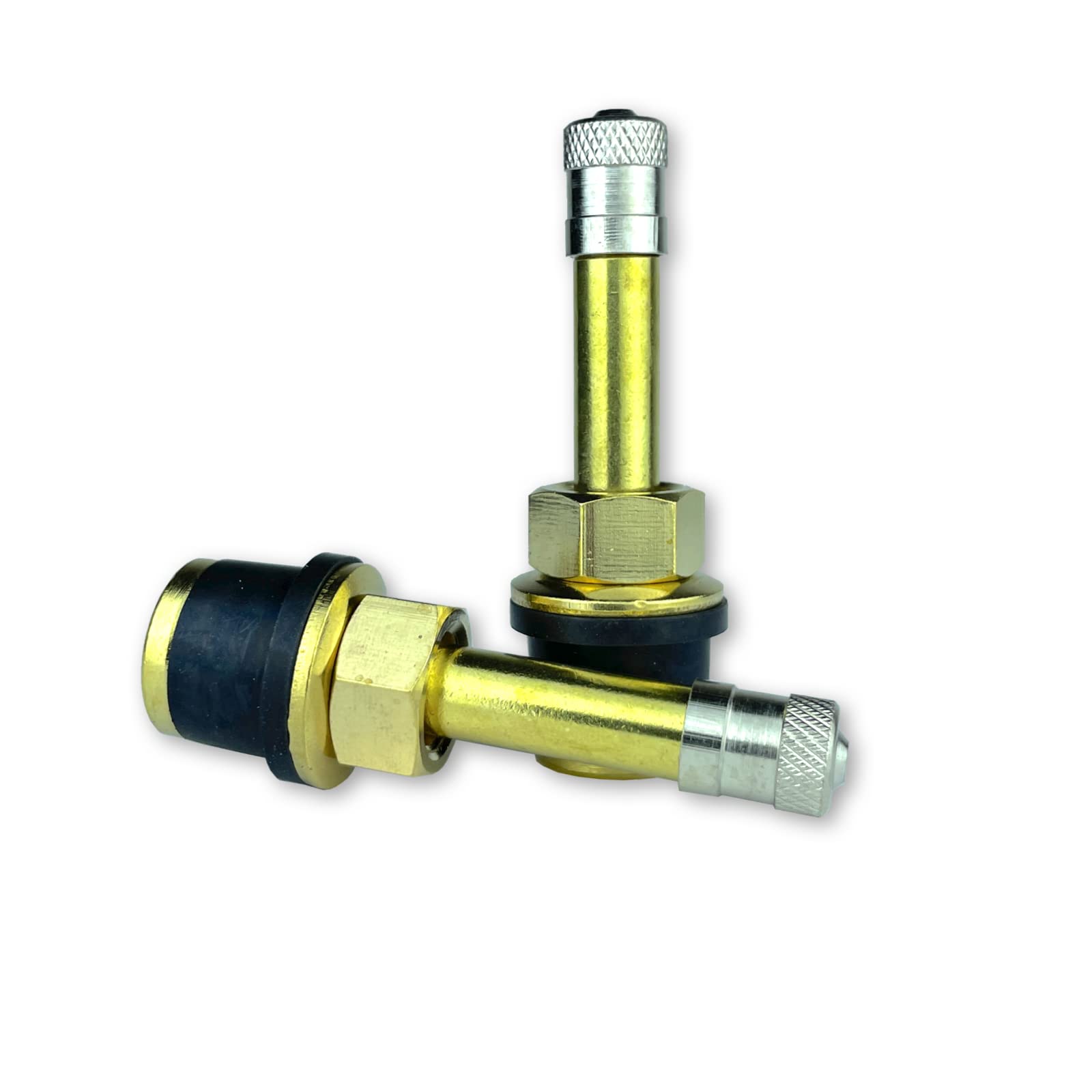 Haltec QS-500 push-through brass valve stem ideal for heavy equipment tires.