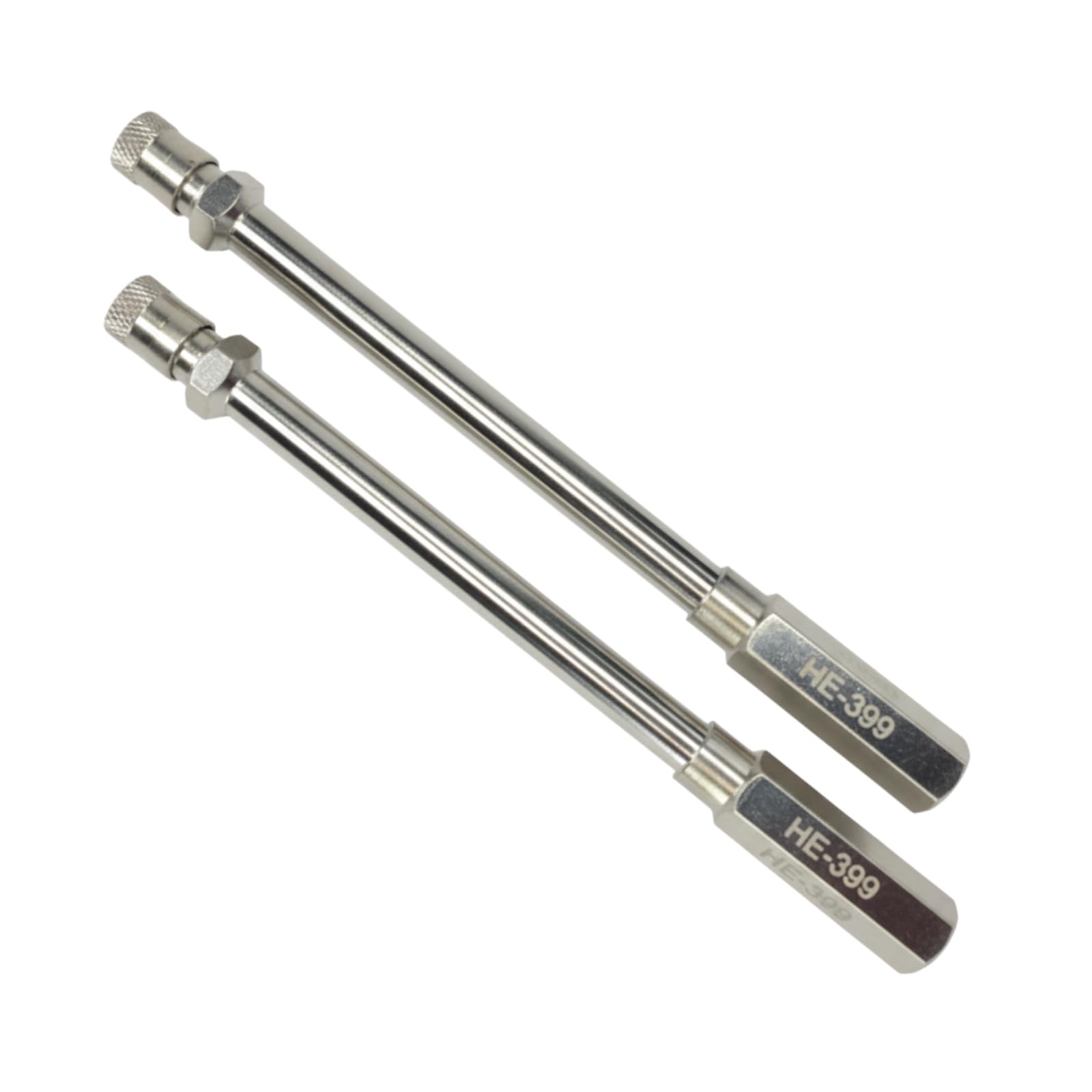 Haltec universal Schrader valve extension fits dual wheels and trailers.