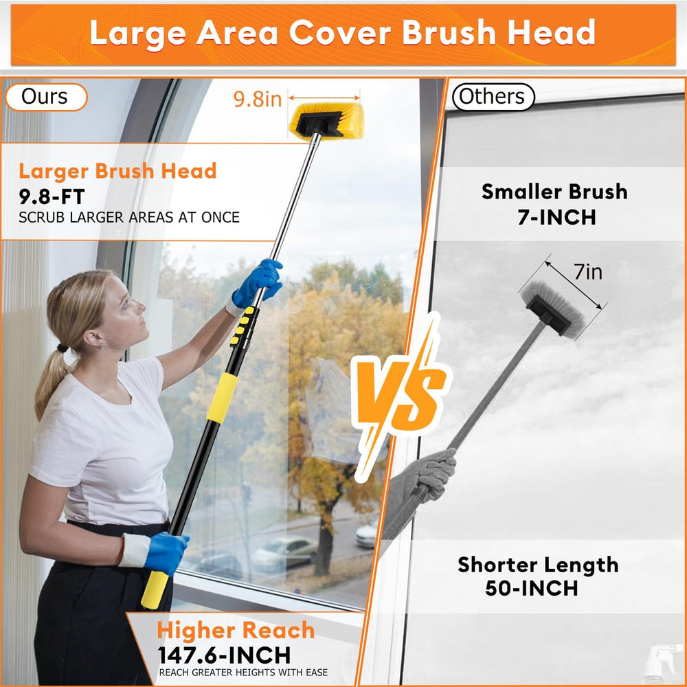 Hammrit soft-bristle 10-inch head cleans without scratching