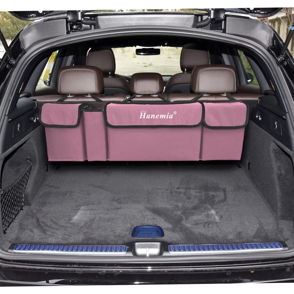 Hanemia backseat installation view shows universal fit for SUVs, trucks, and vans.