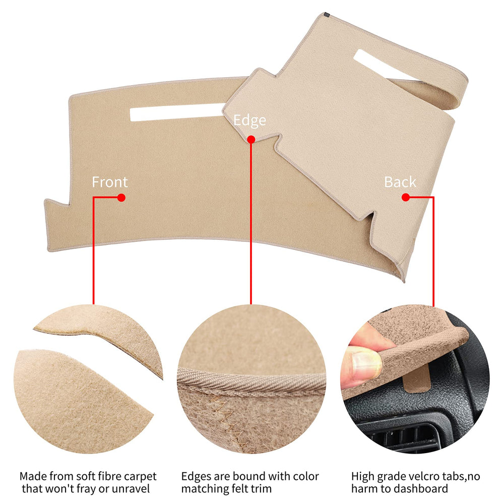 HanLanKa dash cover for Tahoe/Suburban protects from fading and cracking caused by sun exposure.