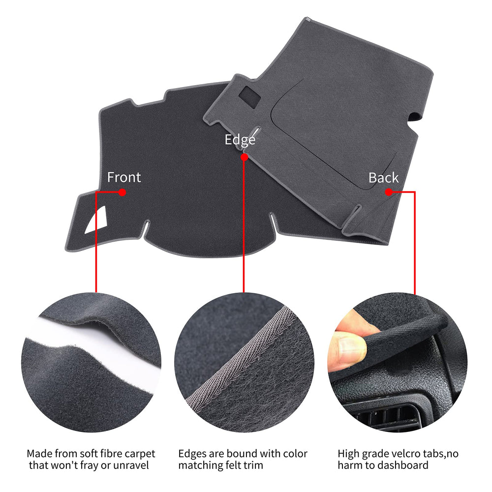 HanLanKa dash cover installs in minutes with included Velcro tabs.