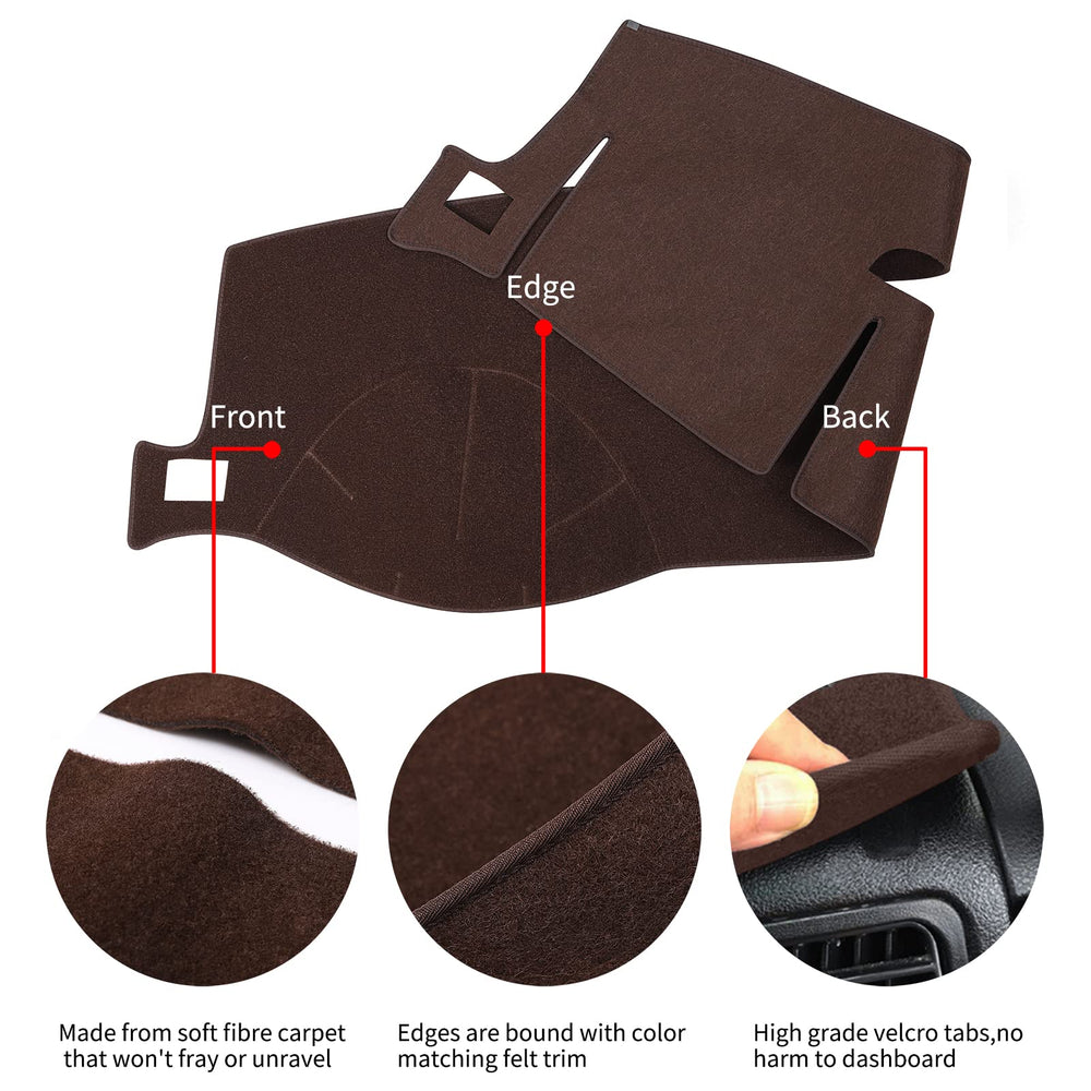 HanLanKa brown dash mat protecting against sun fading and dirt