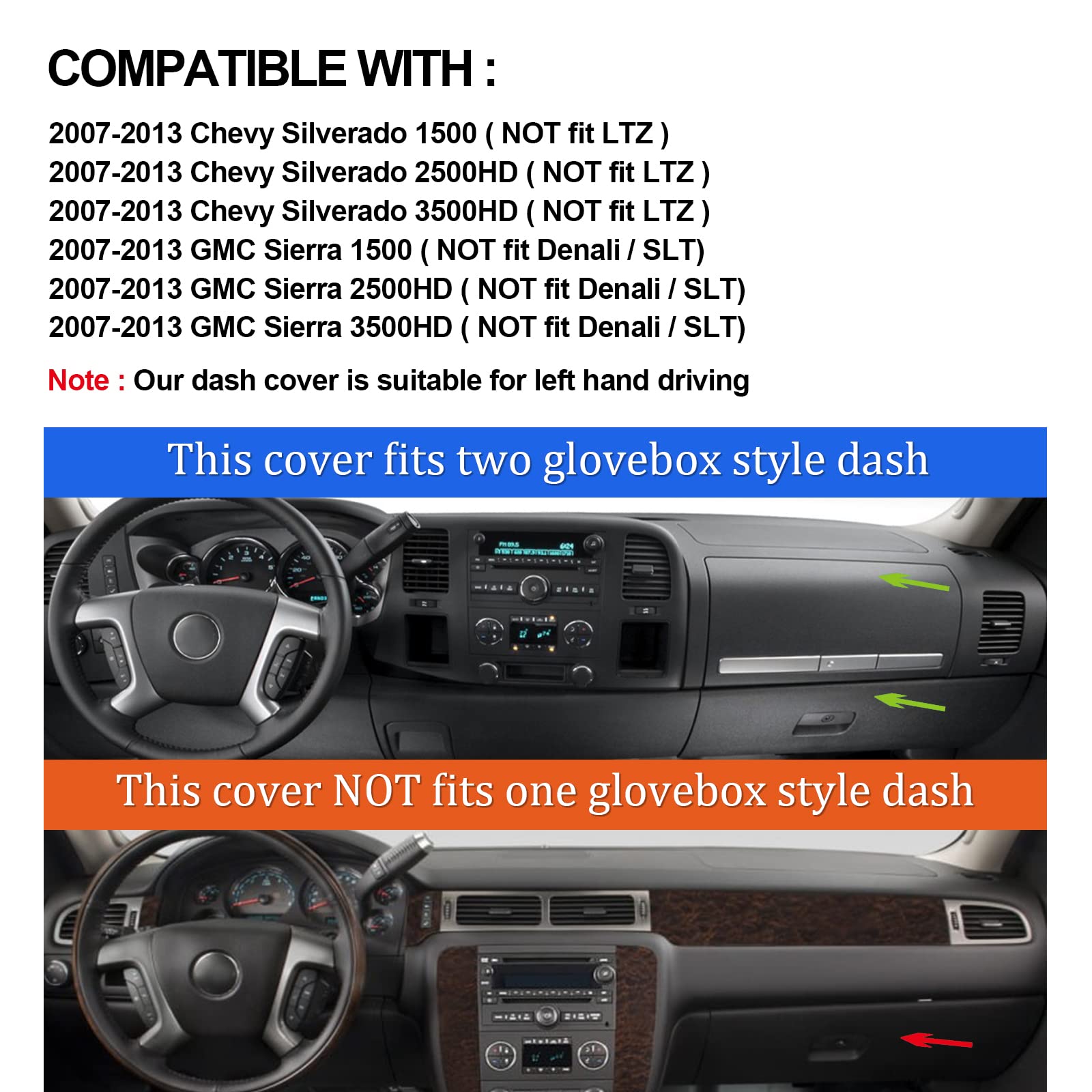 HanLanKa dashboard cover laser-measured fit preserves vent access and sensor clearance.