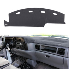 HanLanKa dashboard cover for Dodge Ram 94-97, front view shows snug fit and breathable fabric.