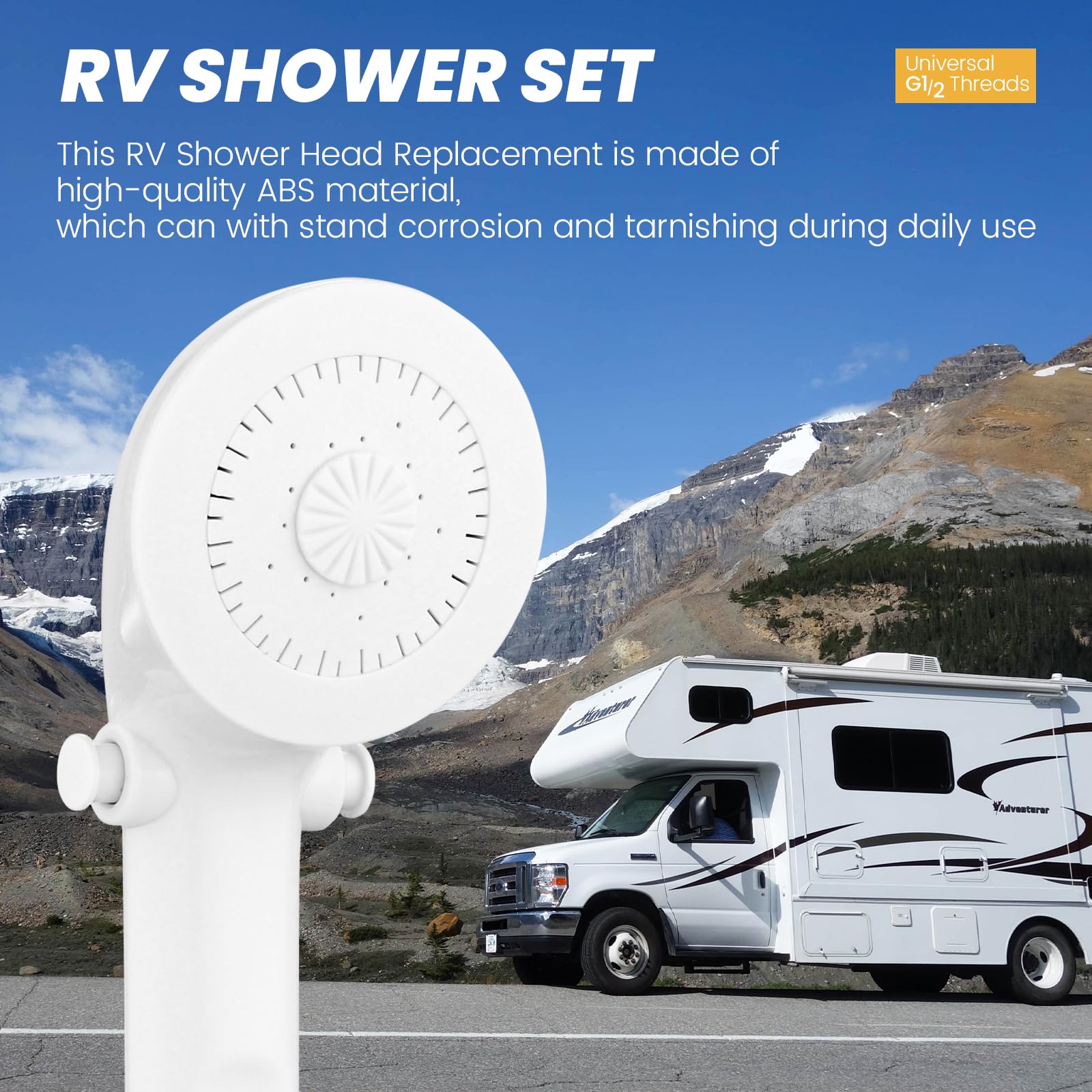 Hansengroyi outdoor shower kit with hose supports water-saving on-the-go.