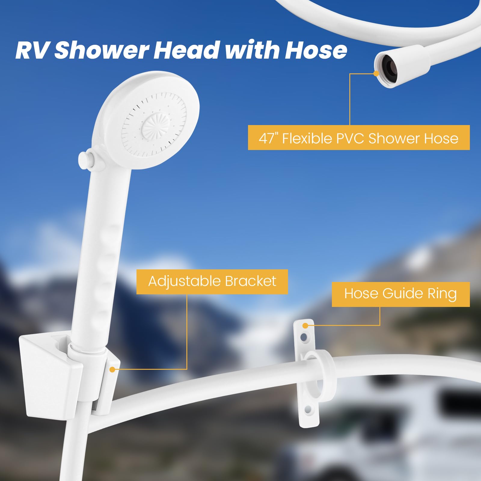 Hansengroyi shower head holder keeps hands free during rinses.