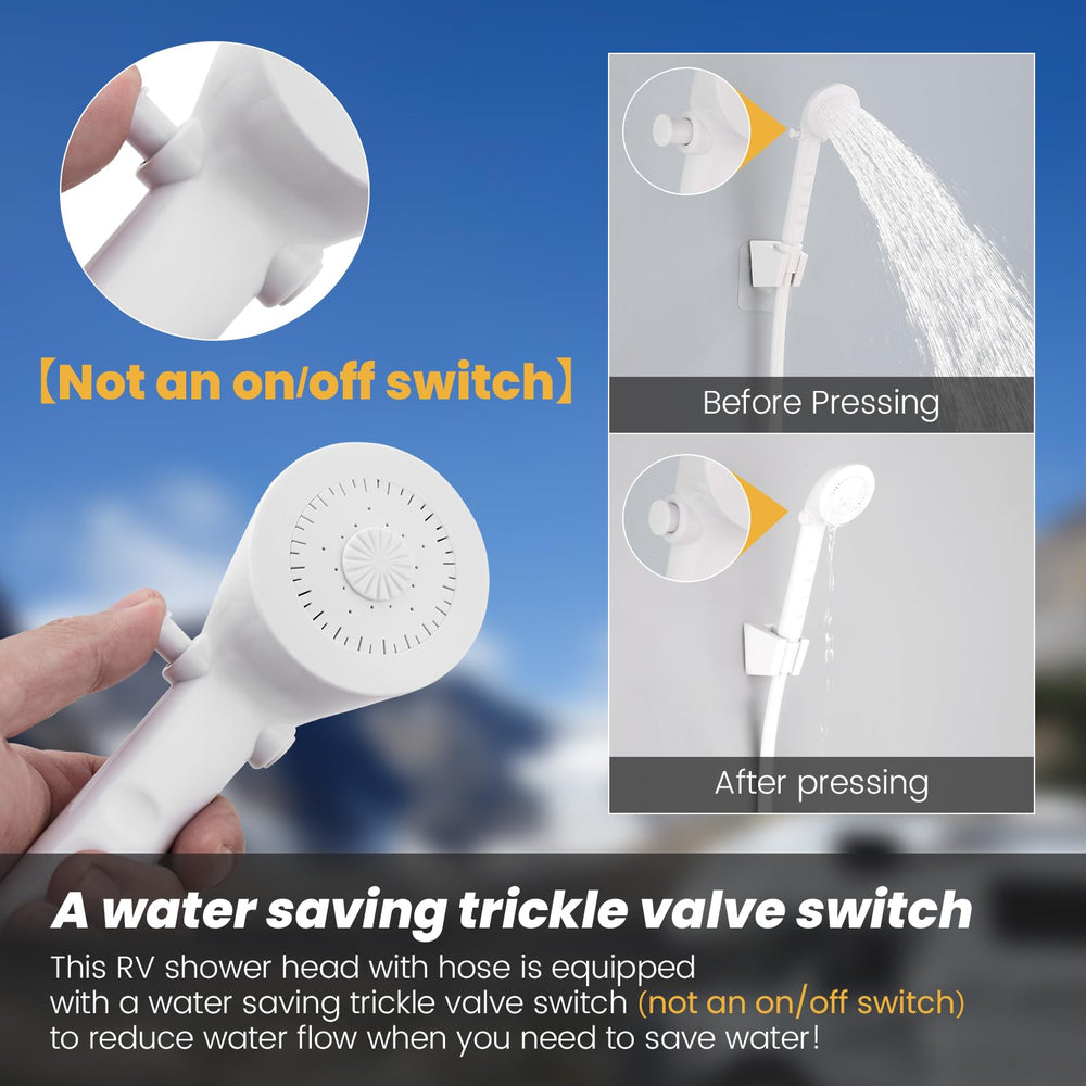 Hansengroyi water-saving trickle valve helps conserve water during showers.