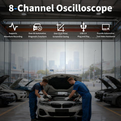 Hantek 1008C diagnostic functions display highlights multi-function interface
