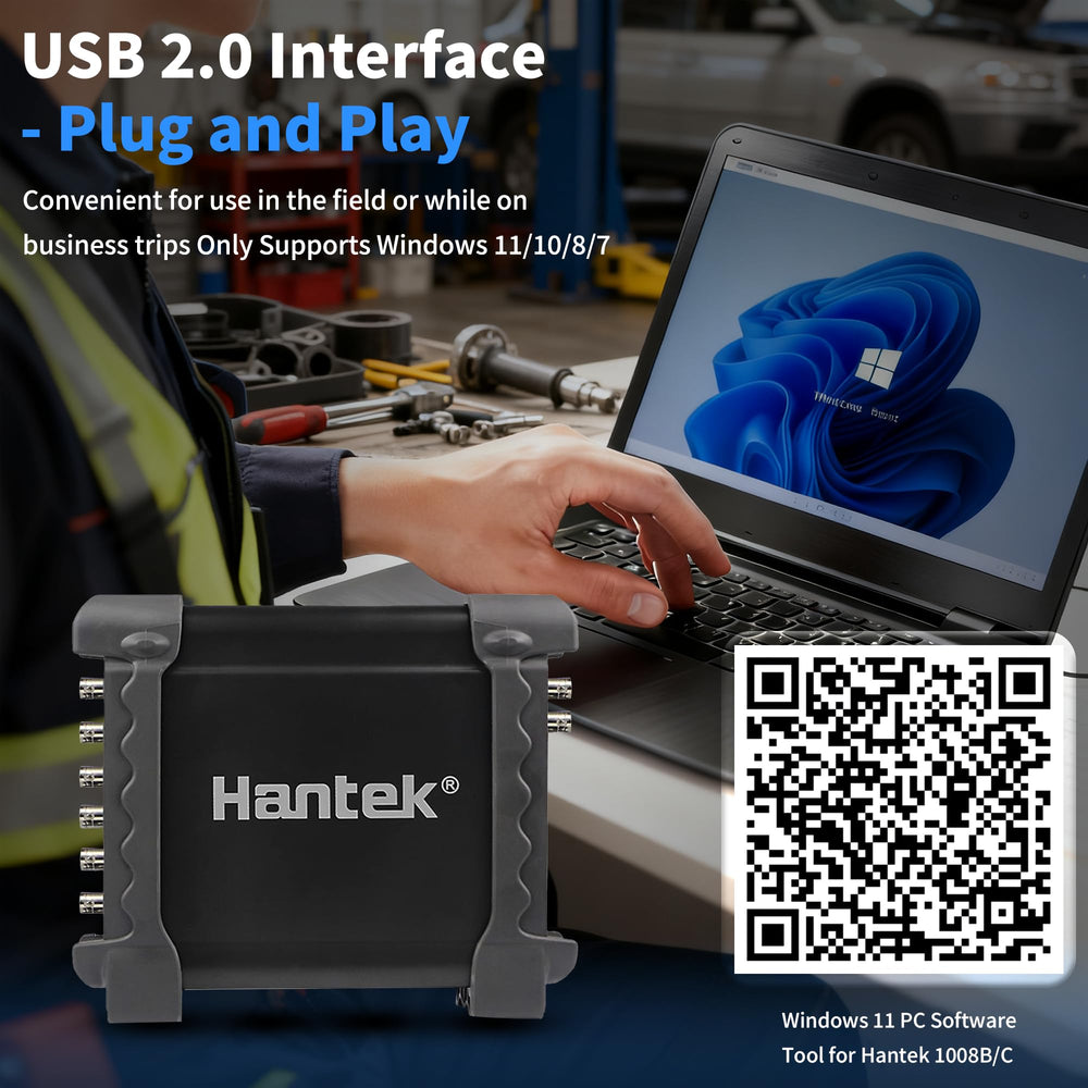 Hantek programmable signal generator with 8 channels enables engine signal simulation.
