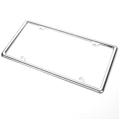 Hanwell chrome license-frame rear view highlighting universal 4-hole compatibility