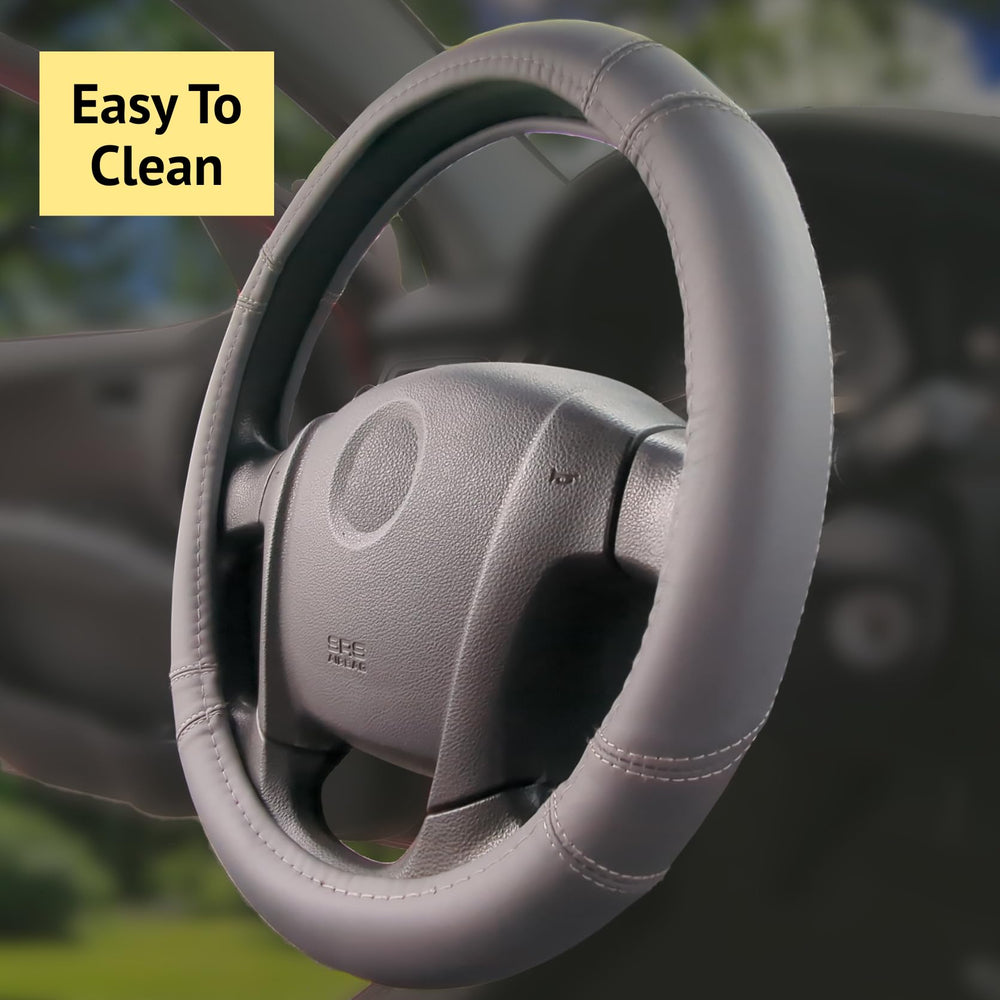 HANWOLF steering cover's secure non-slip band stays in place while driving