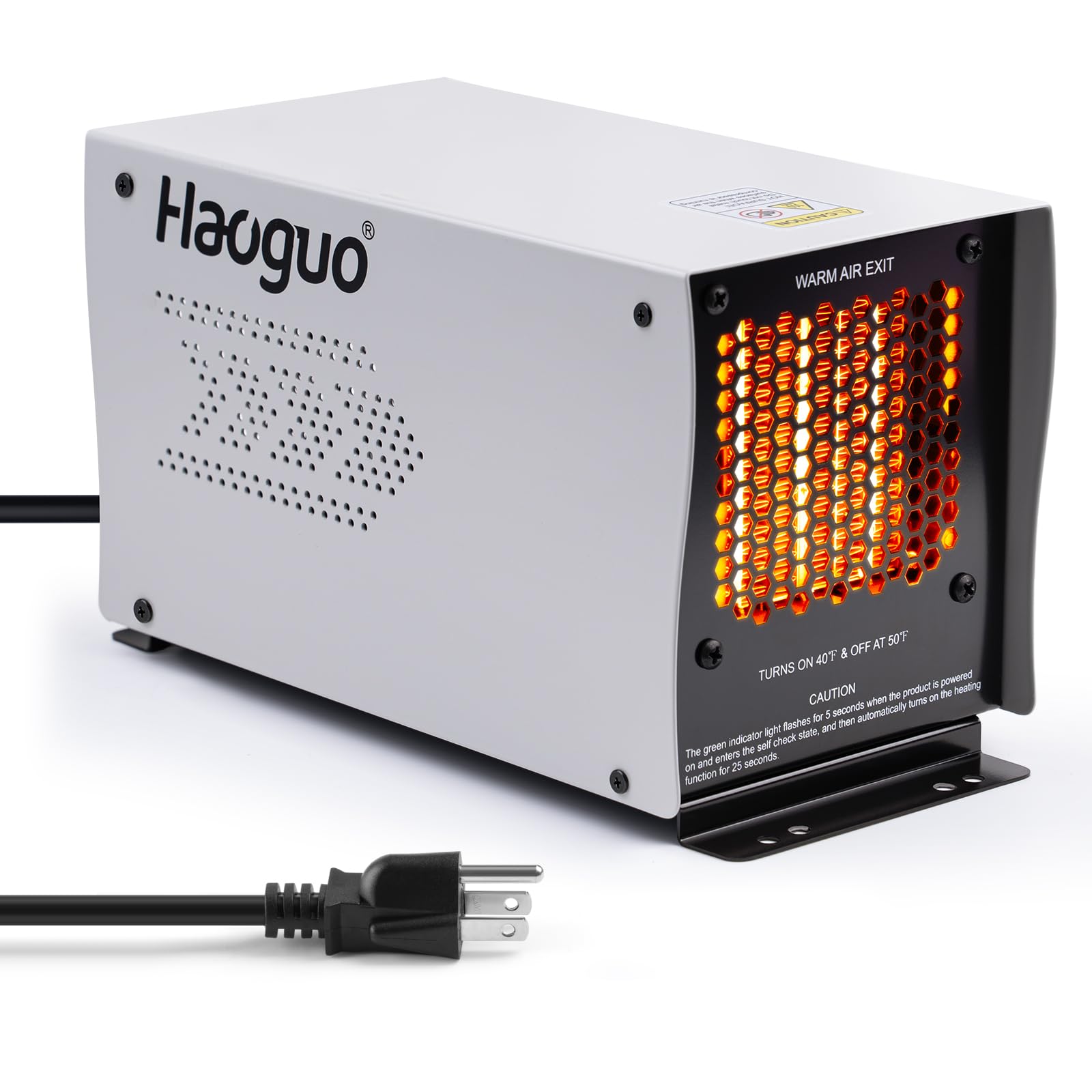 Haoguo 500W bilge heater assembly keeps bilge dry and warm.