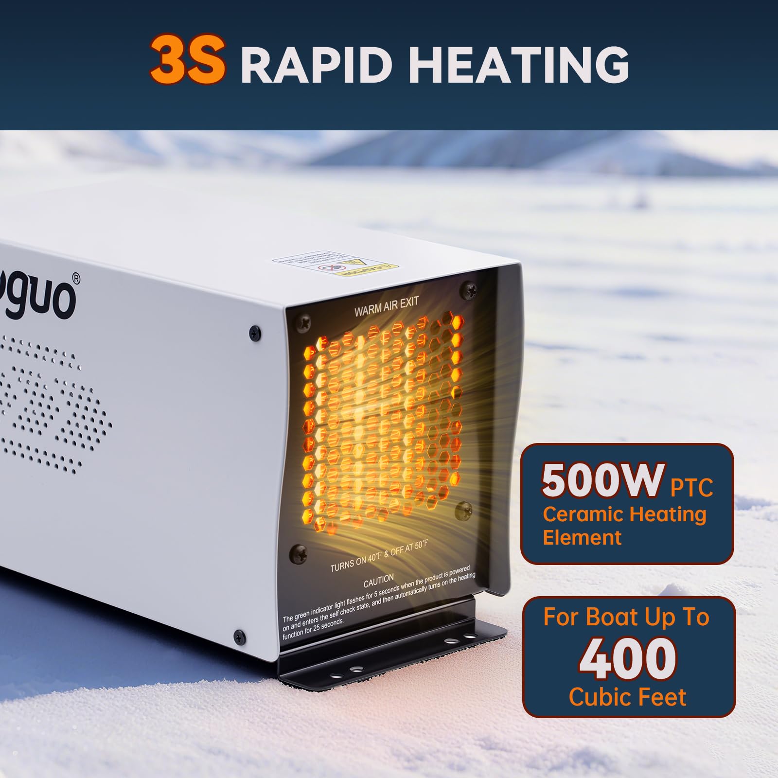 Haoguo bilge heater mounting in engine compartment for reliable winter protection.
