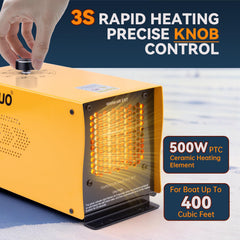 Haoguo PTC element ensures safe, efficient heating with protection.