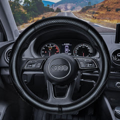 HAOKAY genuine leather steering wheel cover delivers soft touch and comfort.