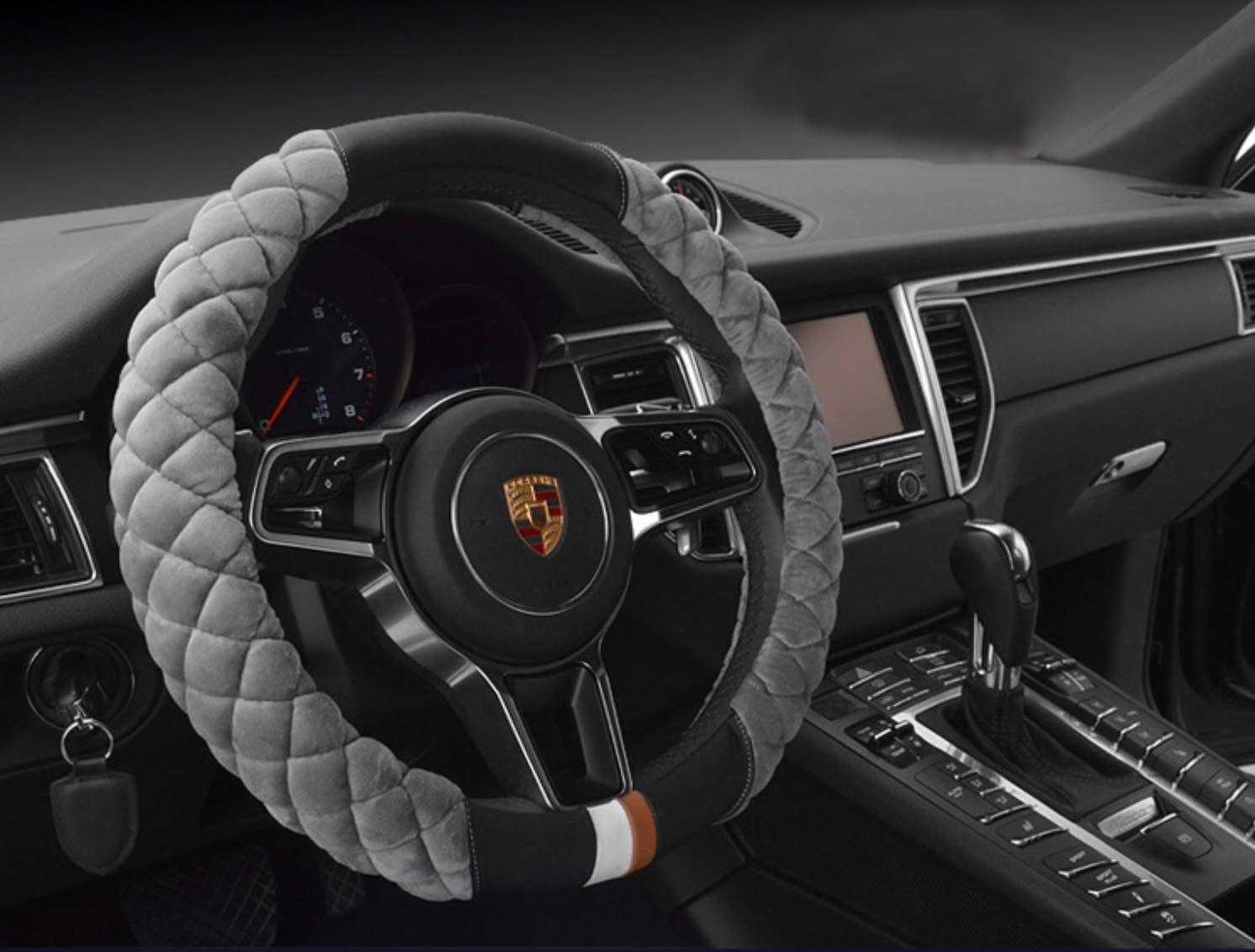 HAOKAY installation view on a 15-inch steering wheel