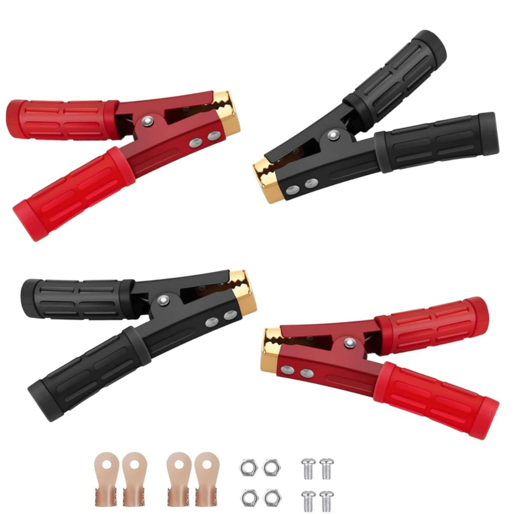 Haokixin 4pcs jumper clamps shown ready for high-current vehicle connections.