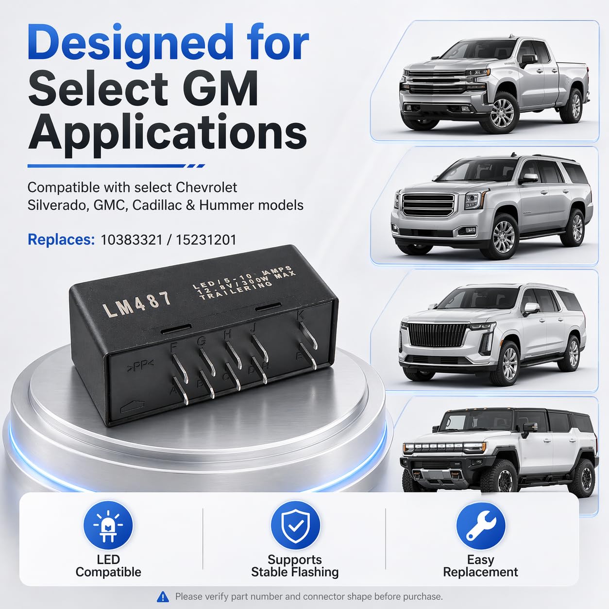 Replacement part references 10383321 and 15231201 for easy matching