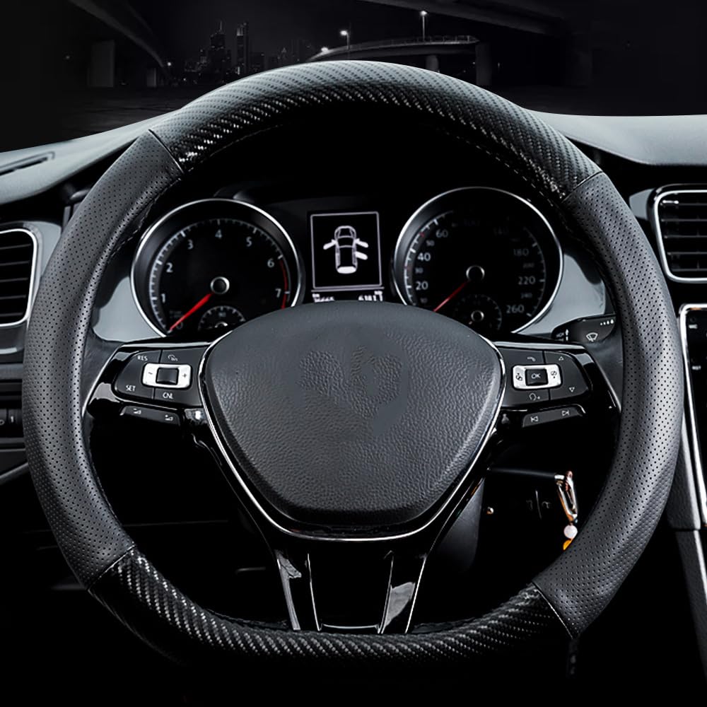 HAOTULE D shape steering wheel cover installation step for 15 inch fit