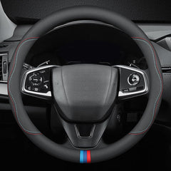 HAOTULE New Nappa Leather steering wheel cover on a 15-inch wheel, sleek and protective