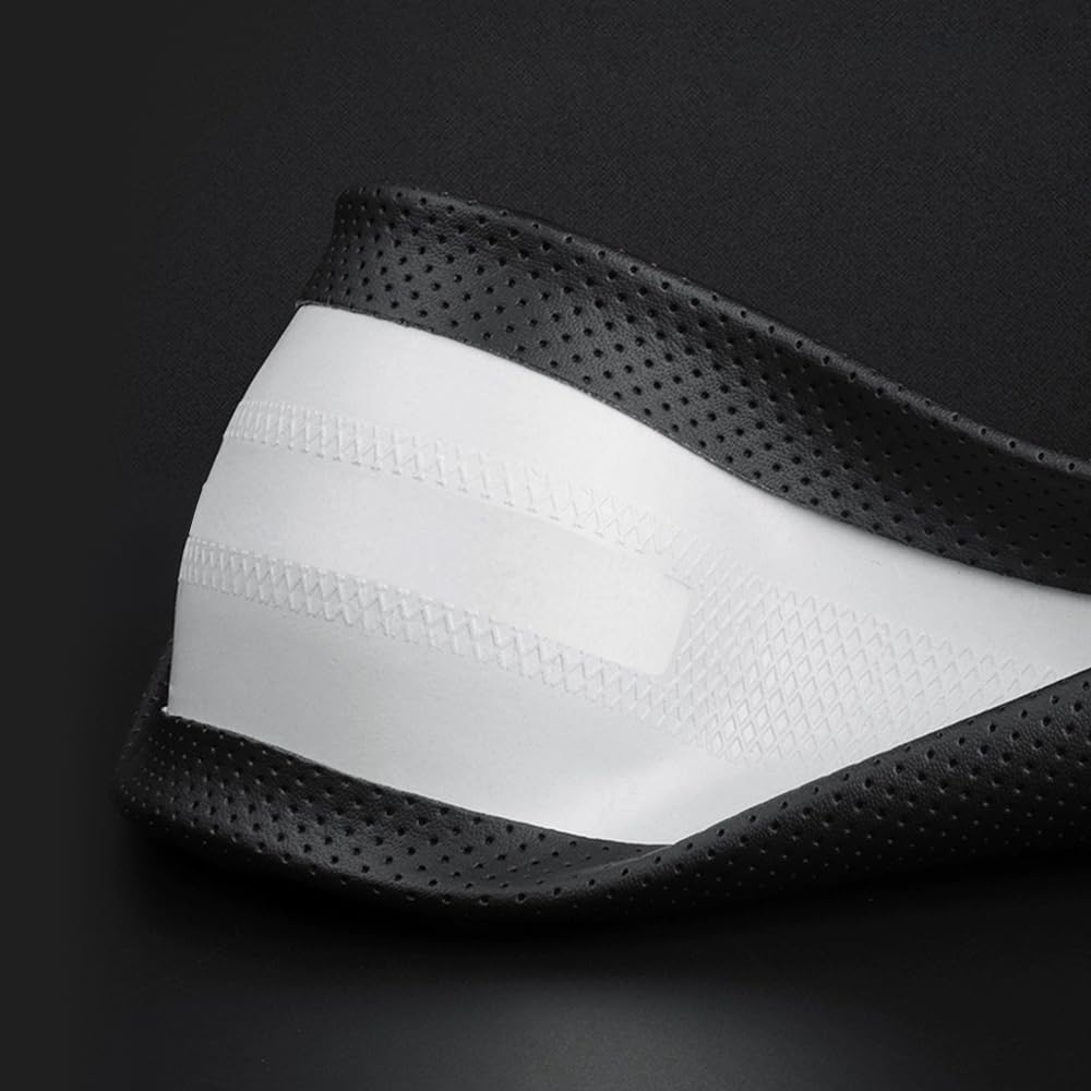 Sleek black HAOTULE steering wheel cover complements interior design.