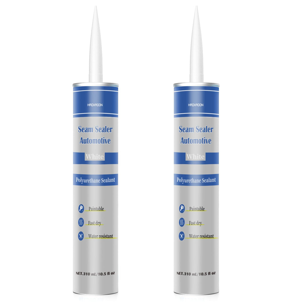 HAOXAOON seam sealer 2-pack bottle white for durable automotive sealing.