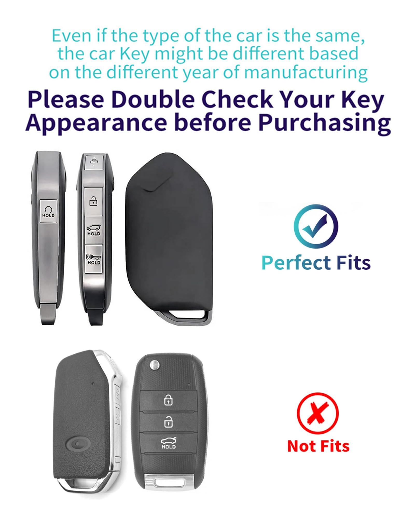 HAOYOUMEI key cover on a Kia Telluride key, precise fit and easy pressing.