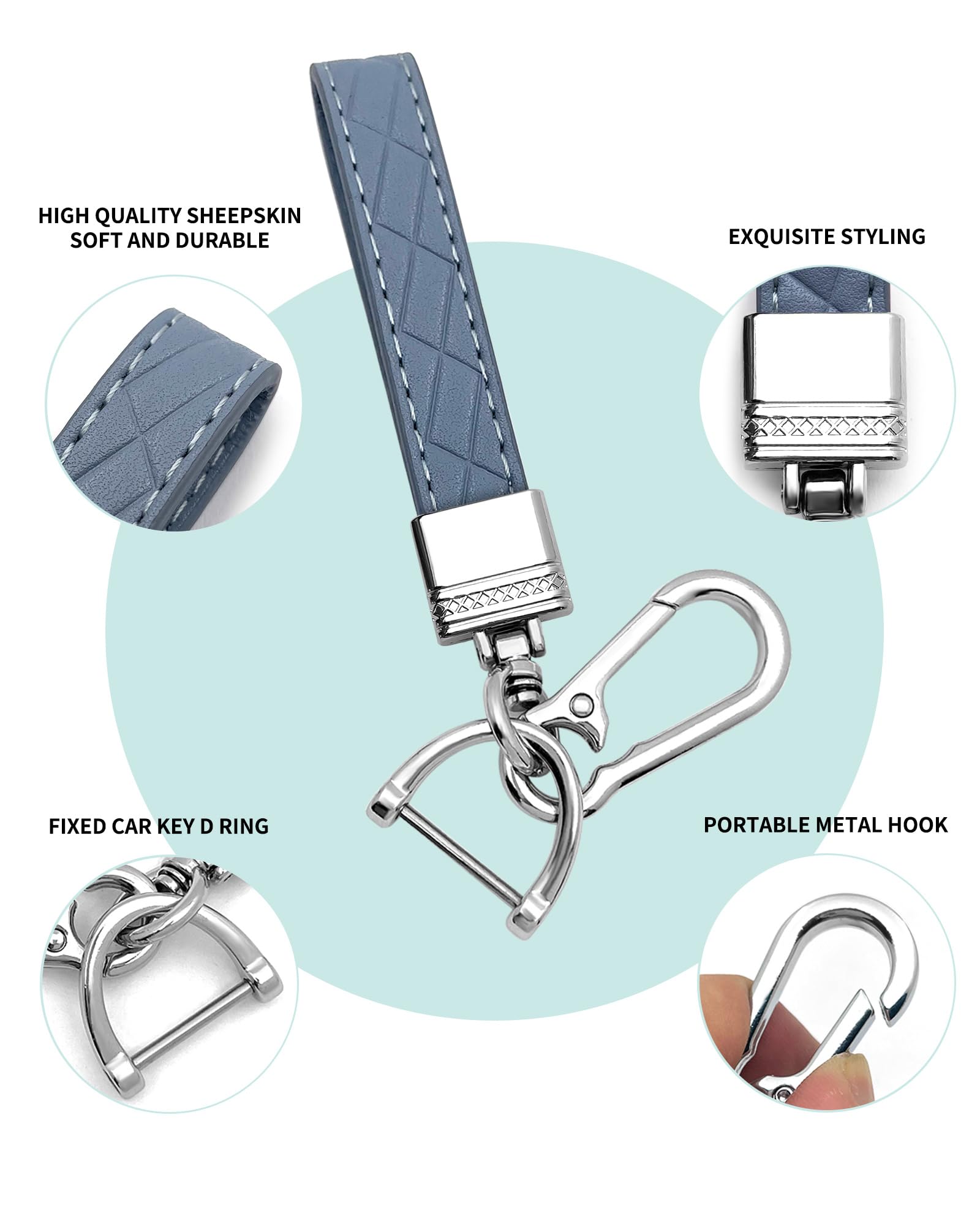 HAOYOUMEI sheepskin metal key chain adds luxury to your key set.