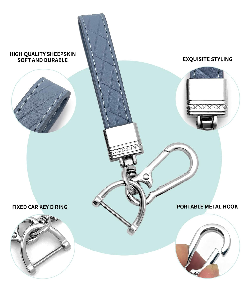 HAOYOUMEI sheepskin metal key chain adds luxury to your key set.