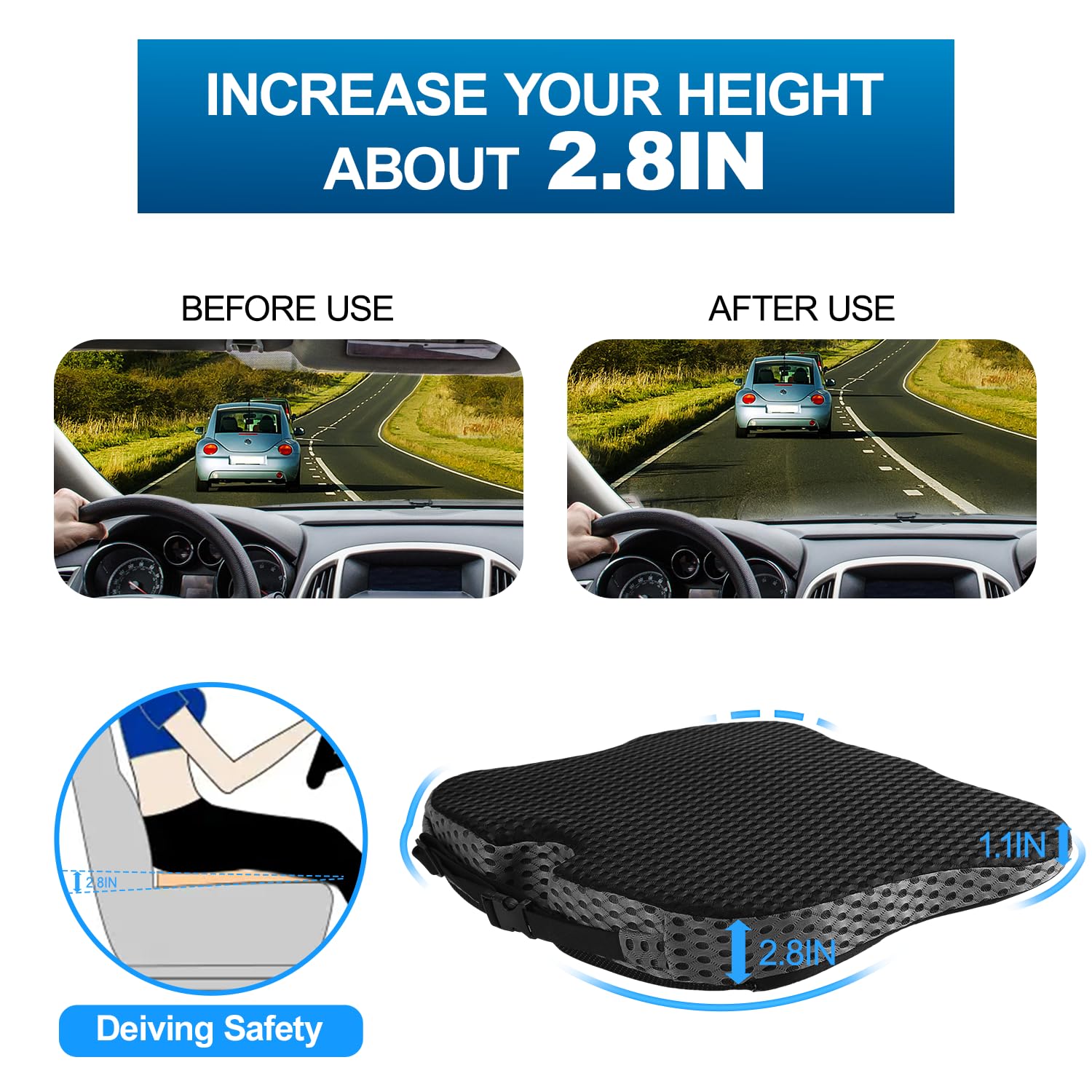 Hapiclody memory foam cushion delivers lasting comfort and support.