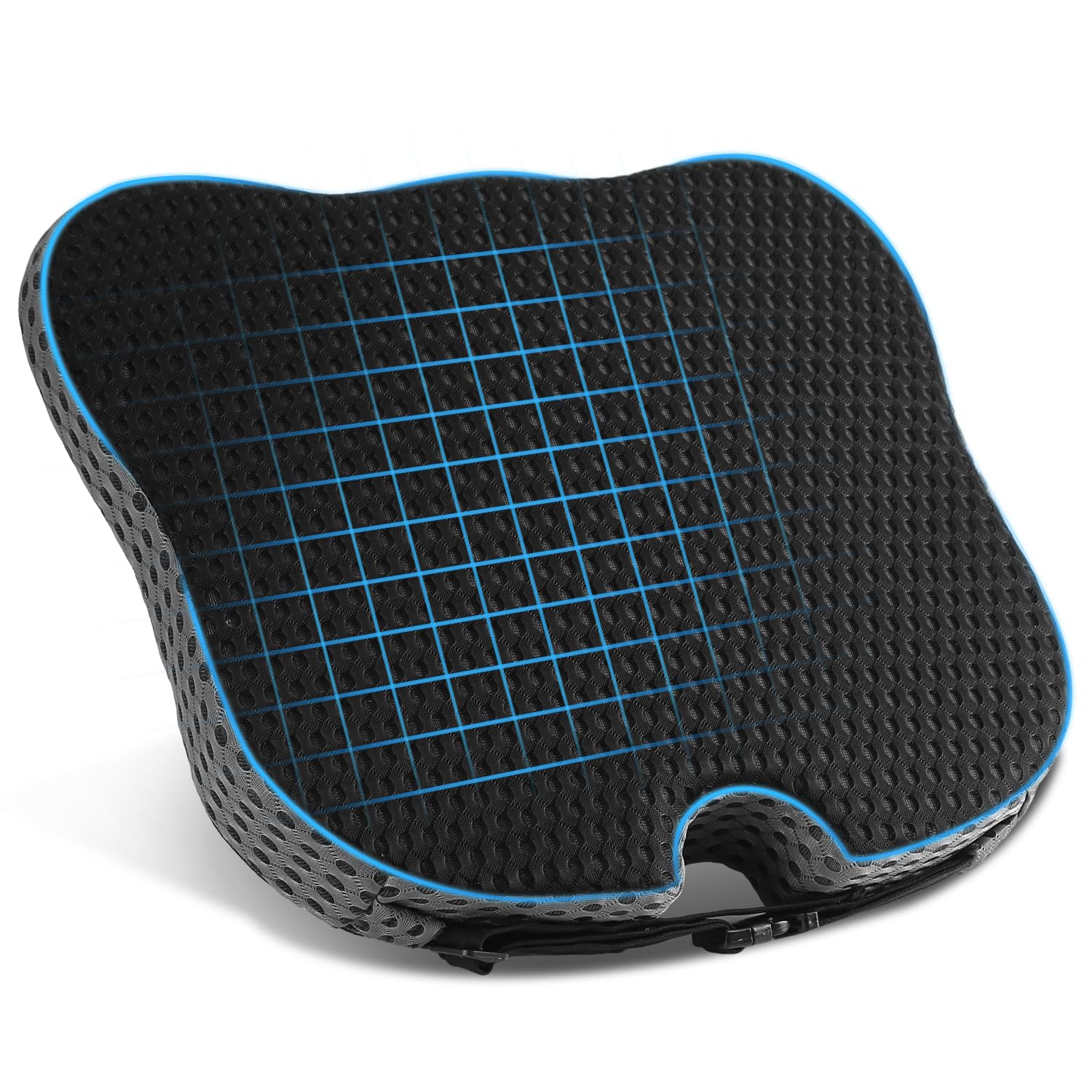 Hapiclody versatile cushion fits cars, trucks, desks, and wheelchairs.