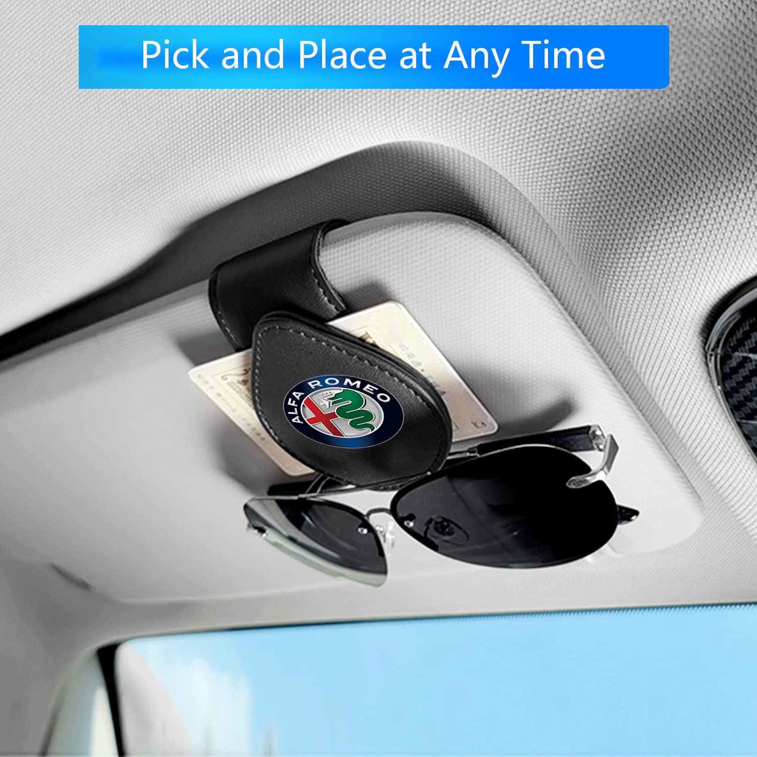 HAPIZWLU durable leather clip prevents scratches and marks on visor.