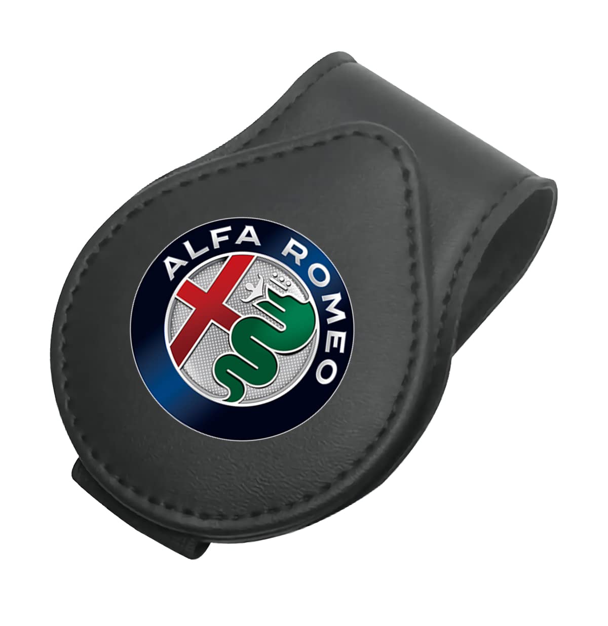 HAPIZWLU leather glasses frame holder for Alfa Romeo visors protects lenses.