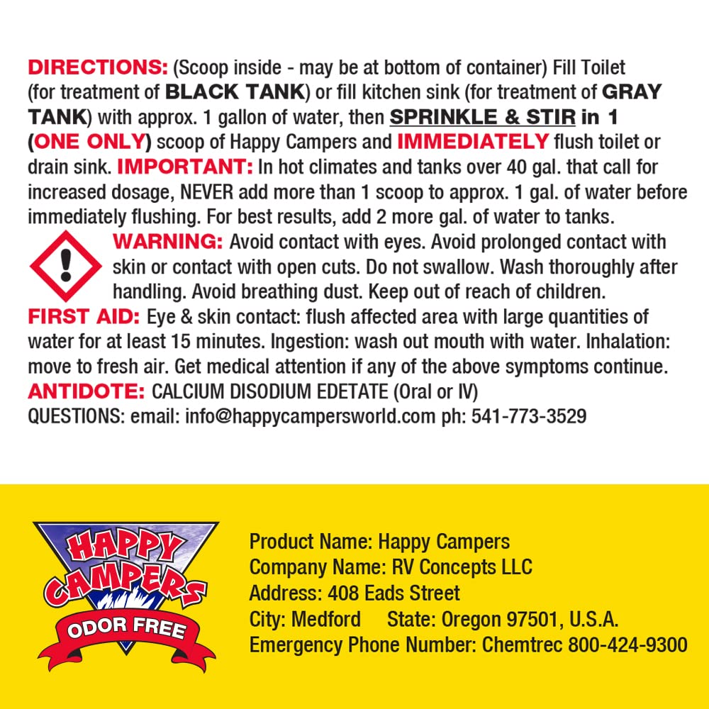 Happy Campers RV Toilet Treatment ideal for winterization and long-term storage.