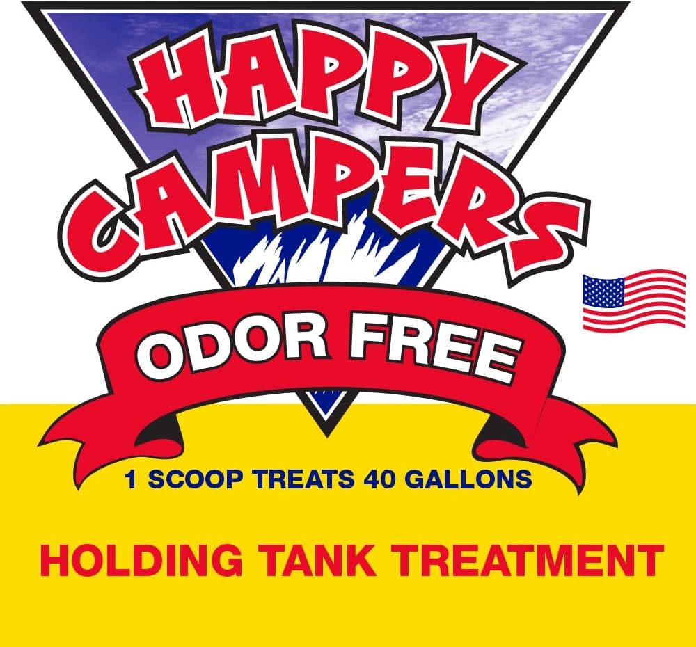 Happy Campers RV Toilet Treatment helps prevent buildup for reliable tank dumps.