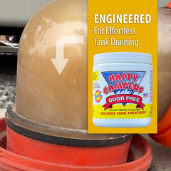 Happy Campers RV Toilet Treatment is safe for RV and marine holding tanks.