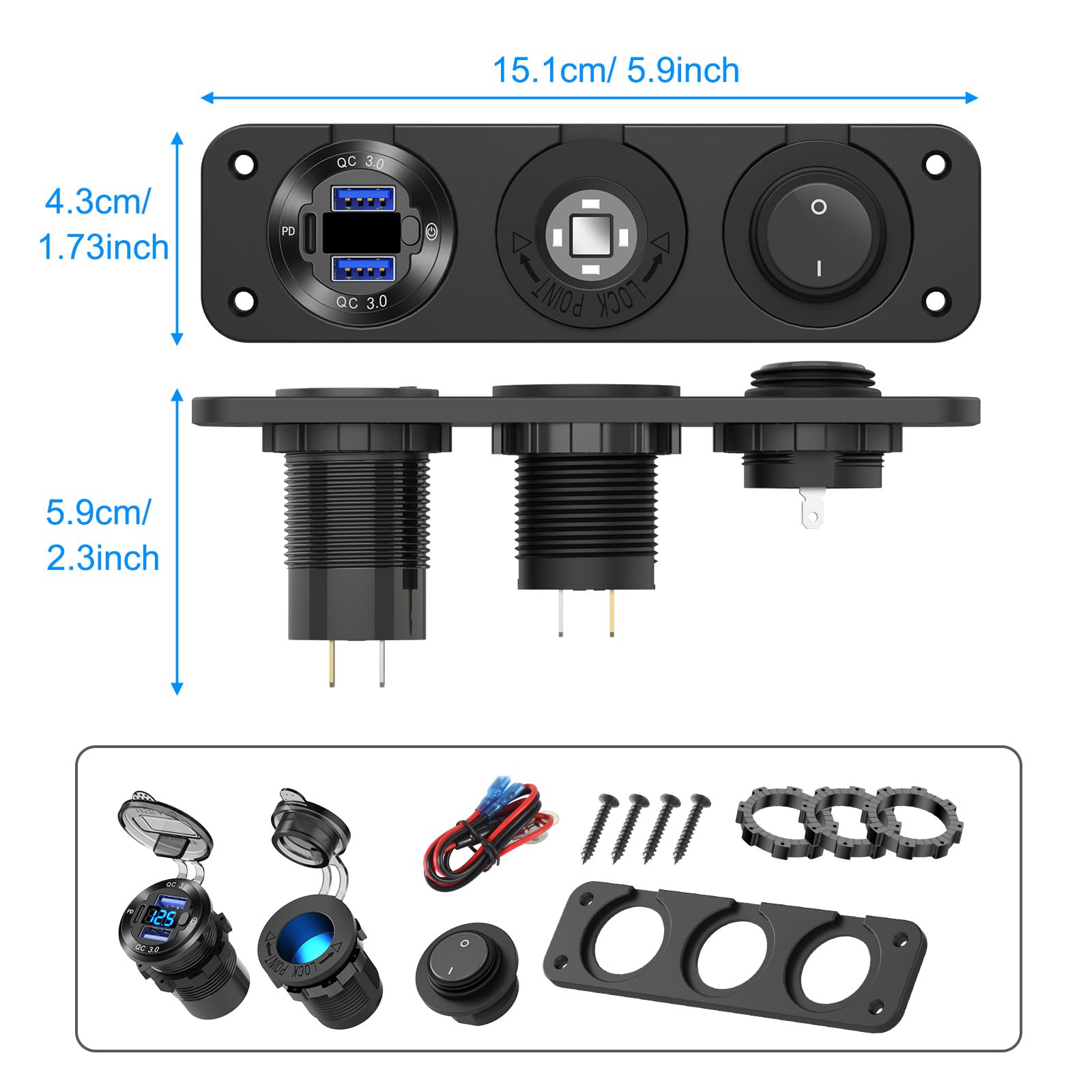 Hapytrip DC 12V/24V compatibility suits boats and vehicles