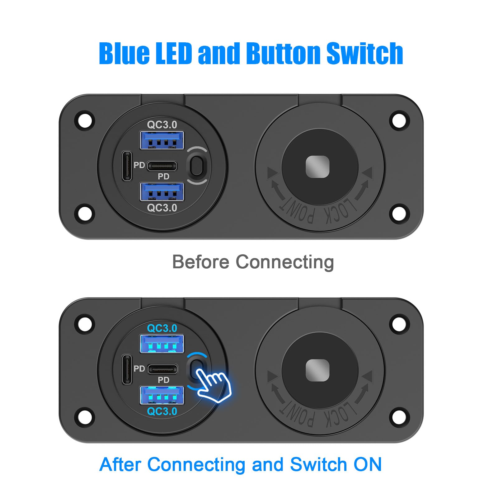 Hapytrip push-button power switch reduces battery drain when idle