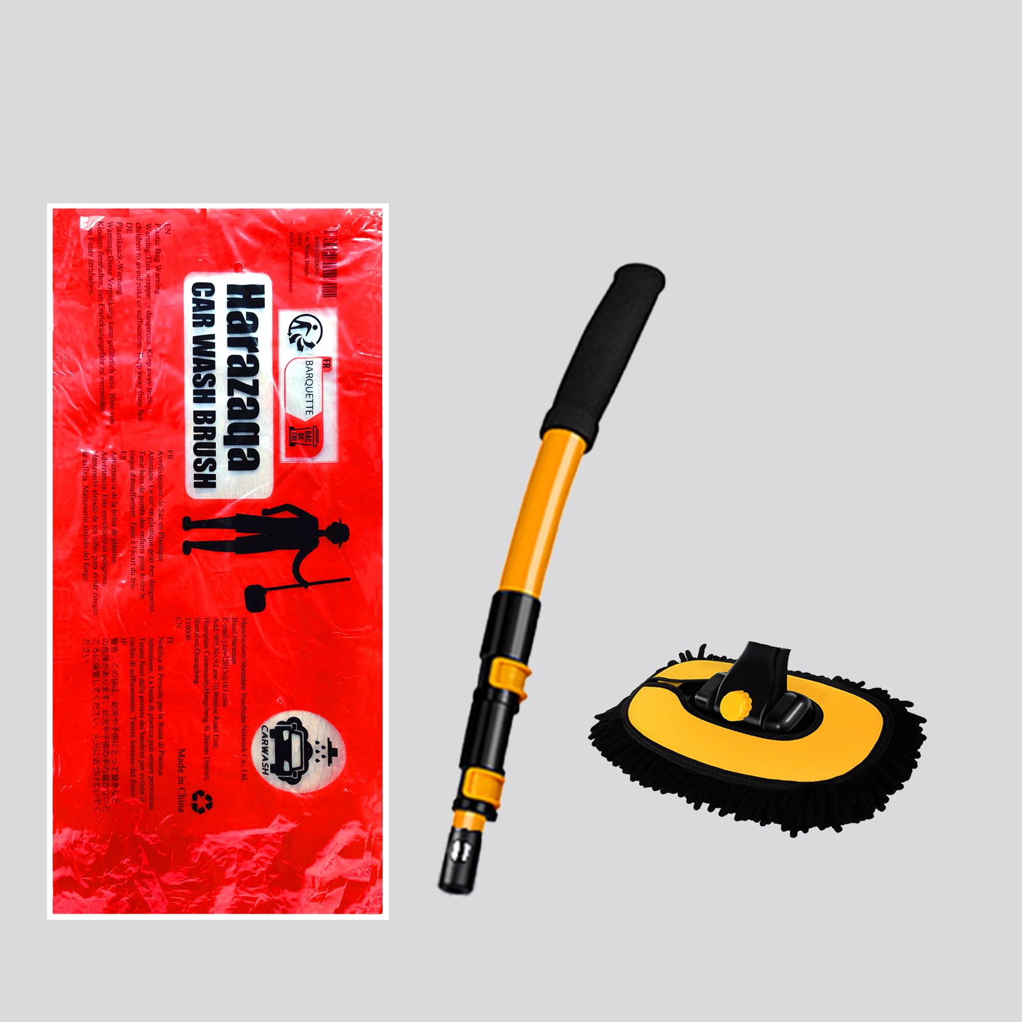 Harazaqa brush for wet and dry cleaning on cars, boats, and more