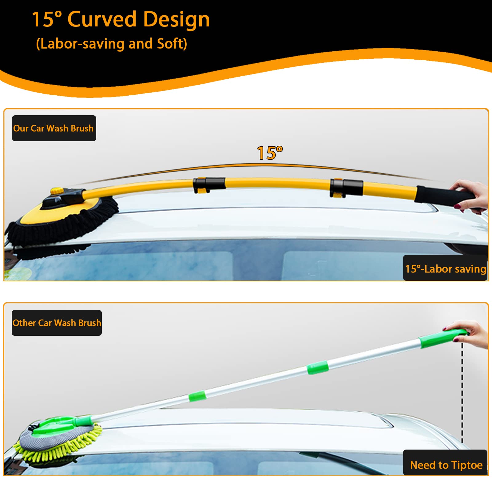 Harazaqa telescopic handle extends to reach high panels safely