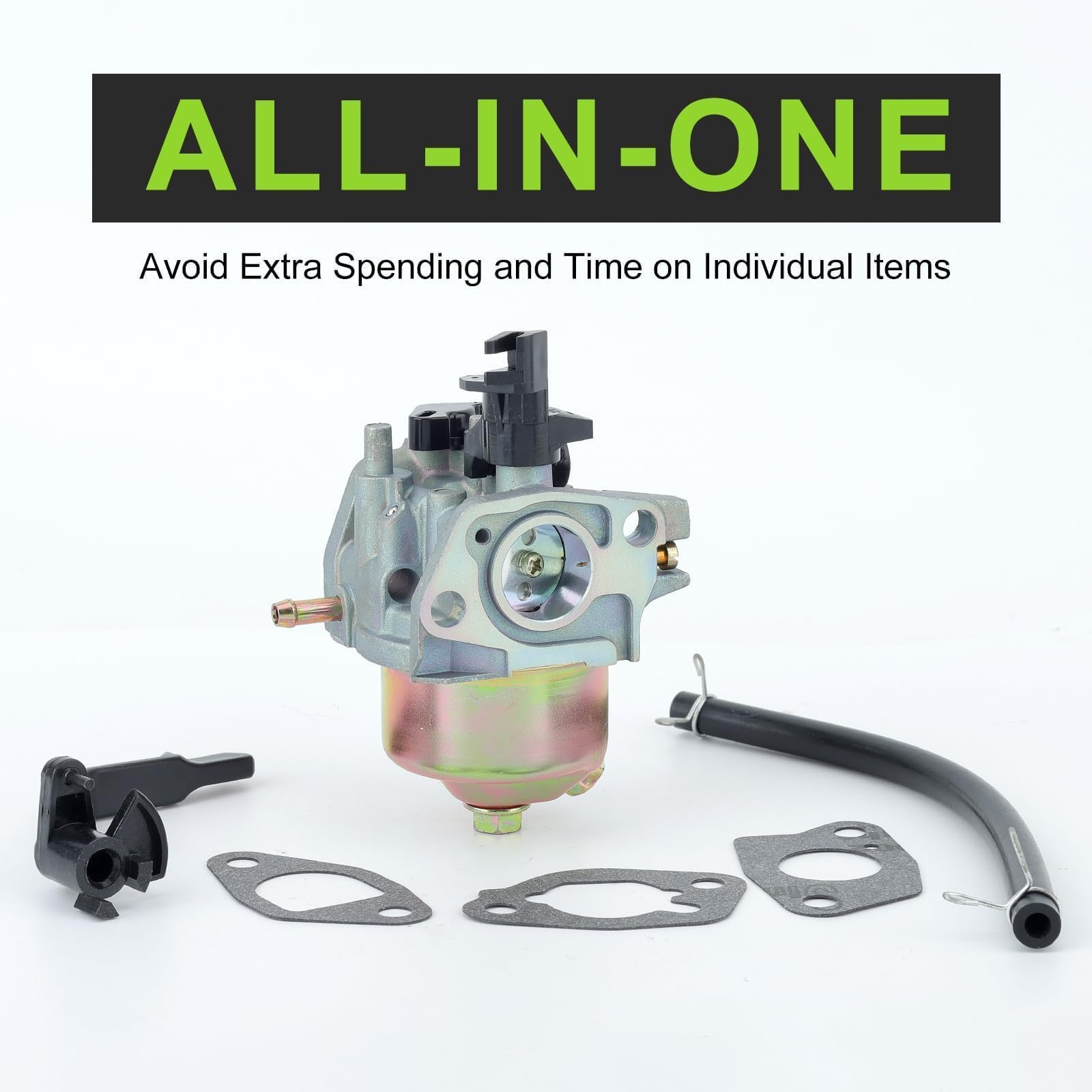 Harbot Champion 196cc carburetor side detail with precise calibration