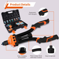 HARDELL quick-change-head design enables fast, tool-free head swaps.