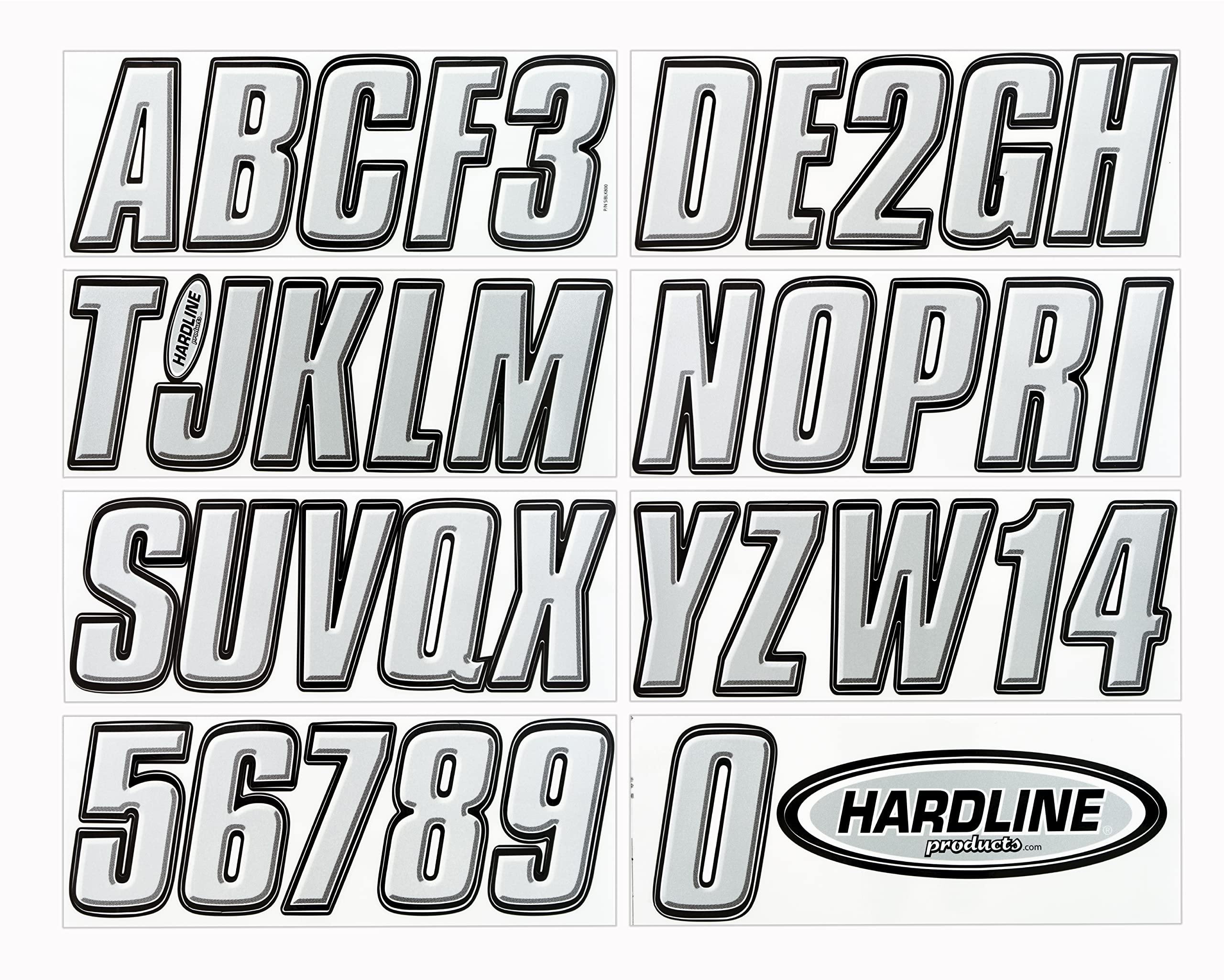 Hardline Products USA Series 800 close-up beveled silver lettering for a factory-like finish