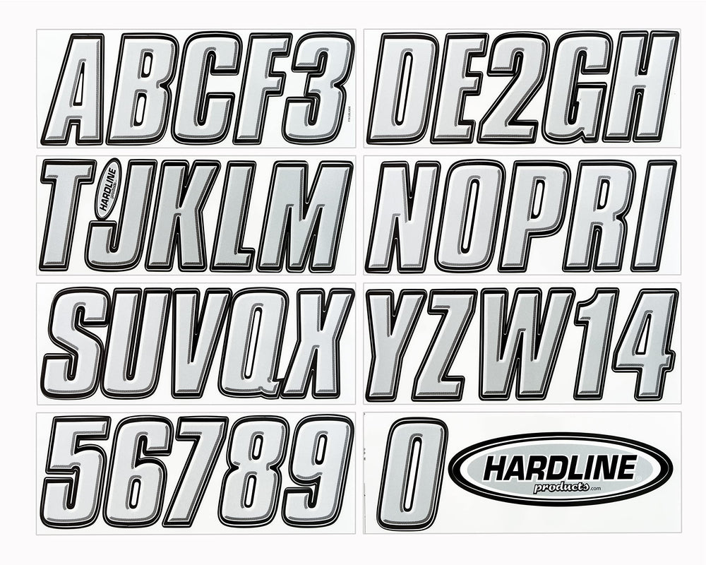 Hardline Products USA Series 800 close-up beveled silver lettering for a factory-like finish