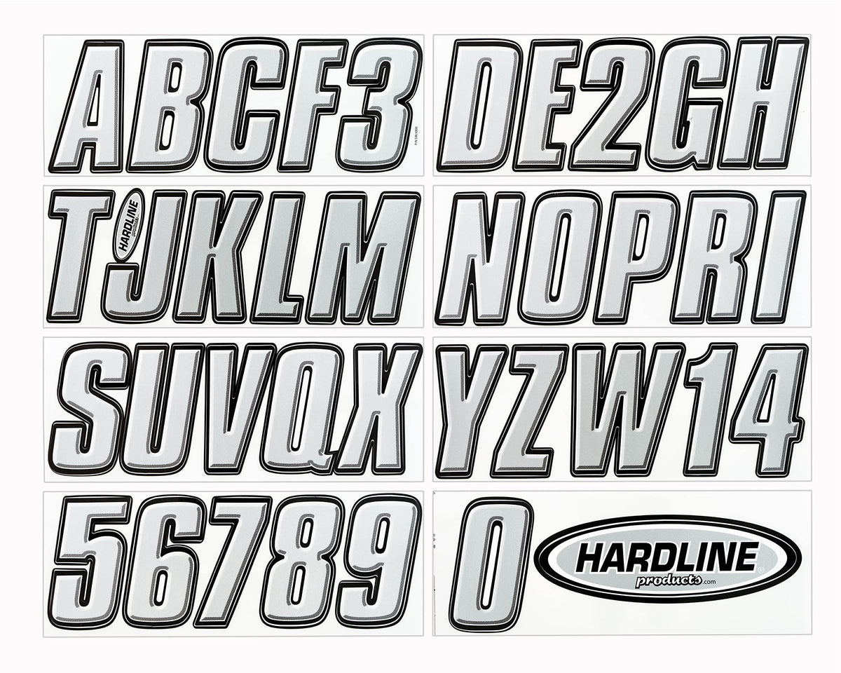 Hardline Products USA Series 800 close-up beveled silver lettering for a factory-like finish